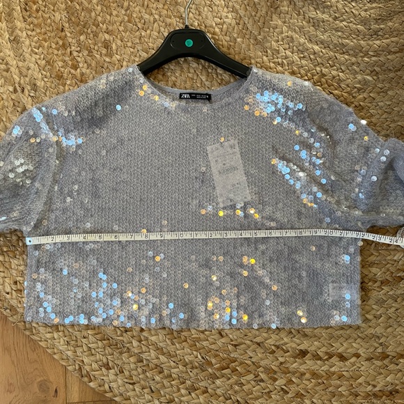 Zara Sequined T-shirt Small - NWT - Picture 11 of 11